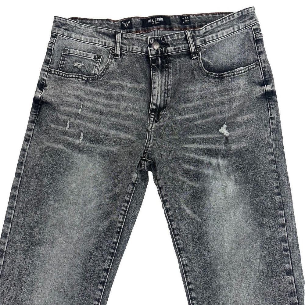 MBX Men's Los Ángeles Denim Jeans 36X32 Slim Straight Stretch Wash Ludlow Jeans - Picture 3 of 16